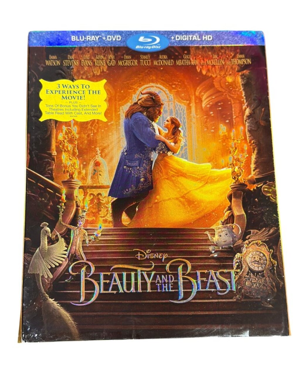 Disney Beauty & The Beast Blu-Ray + DVD + Digital HD Combo Pack Case Artwork